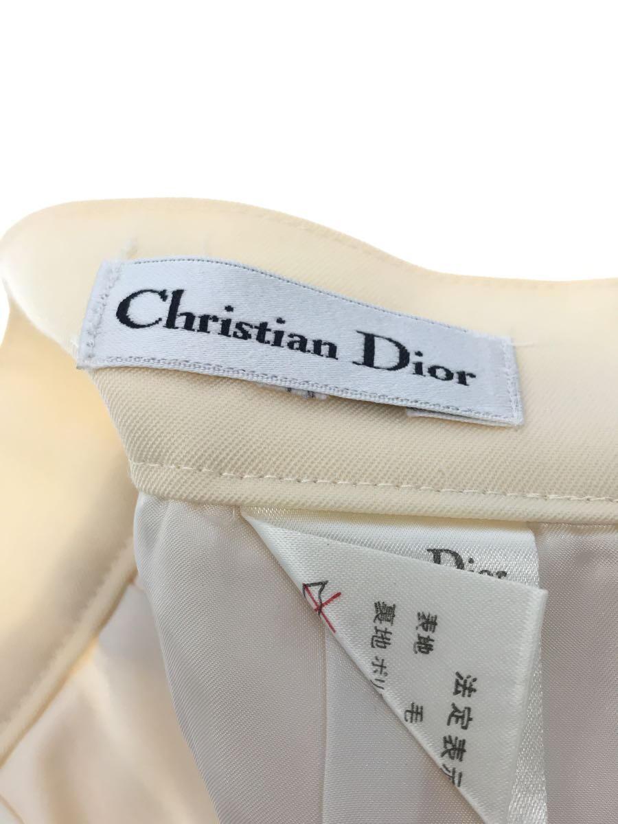 Christian Dior◆スカート/ウール/クリーム/無地_画像4