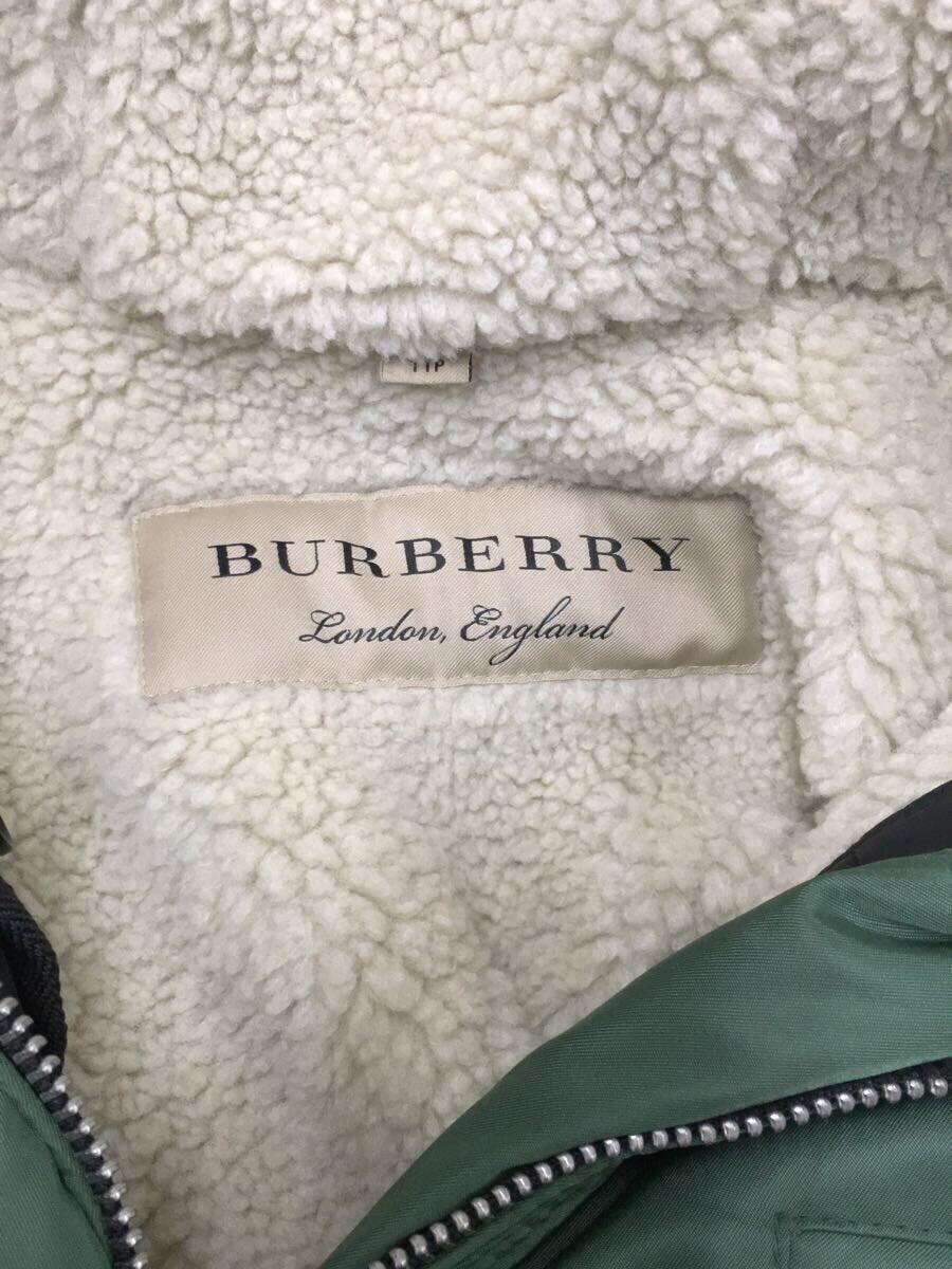 BURBERRY* Mod's Coat / with a hood . Parker / boa liner attaching /XXS/ nylon / green 