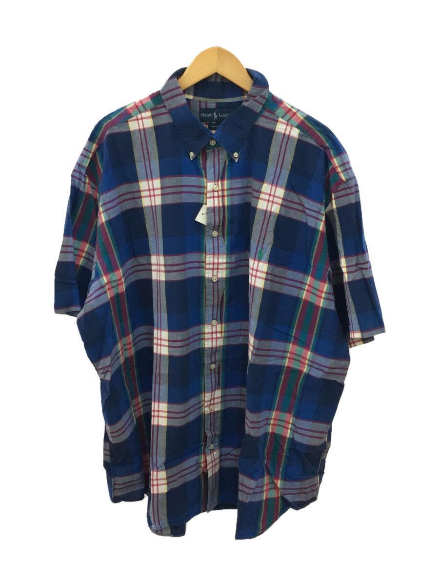 POLO RALPH LAUREN◆BD SHIRT/BIG SERIES/3X/半袖シャツ/3L/コットン/BLU/チェック_画像1