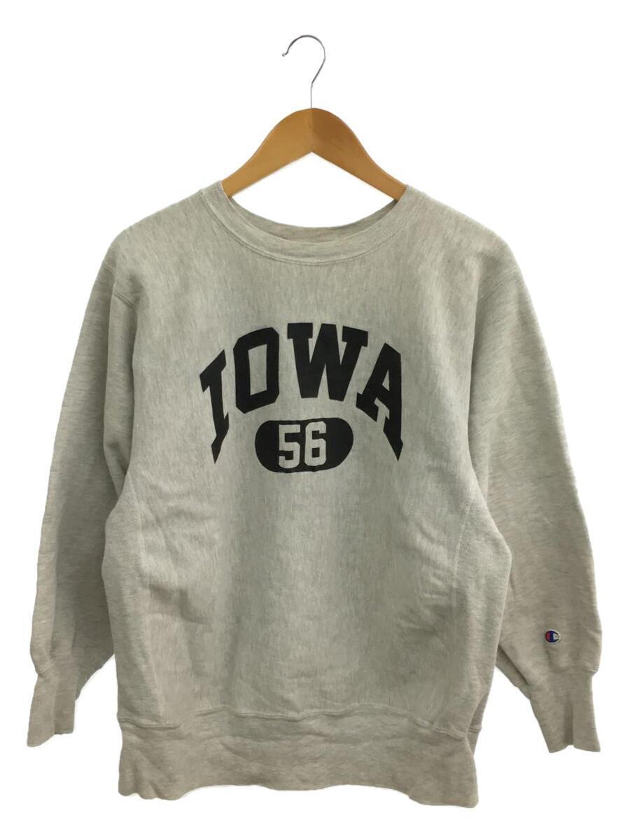 Champion◇スウェット/L/コットン/GRY/90s/IOWA/REVERSE WEAVE-