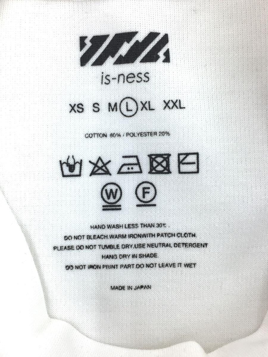 IS-NESS◆Tシャツ/L/コットン/ホワイト_画像5
