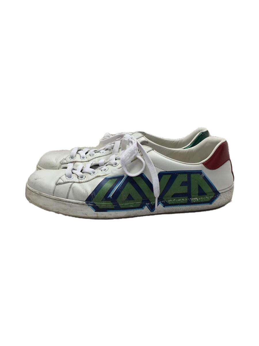 GUCCI◆ACE/LOVED/ローカットスニーカー/US9.5/WHT/レザー/548758