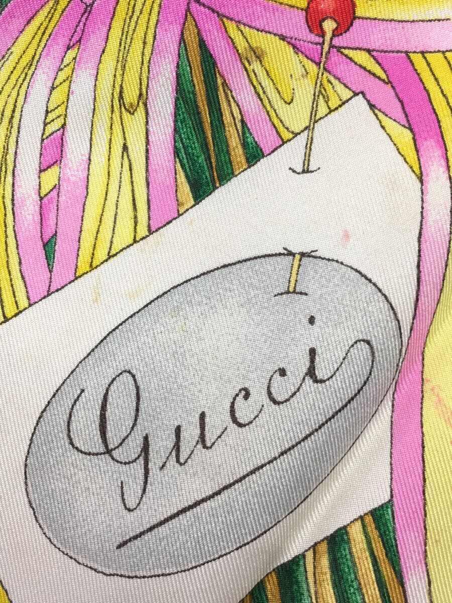 GUCCI◆90s～/スカーフ/シルク/GRN/総柄/レディース_画像4