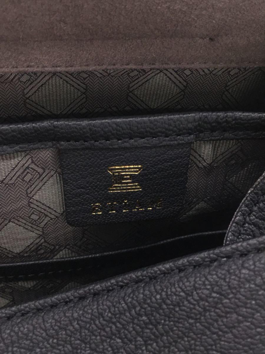 ETiAM* Boston bag / leather /BLK/ plain 