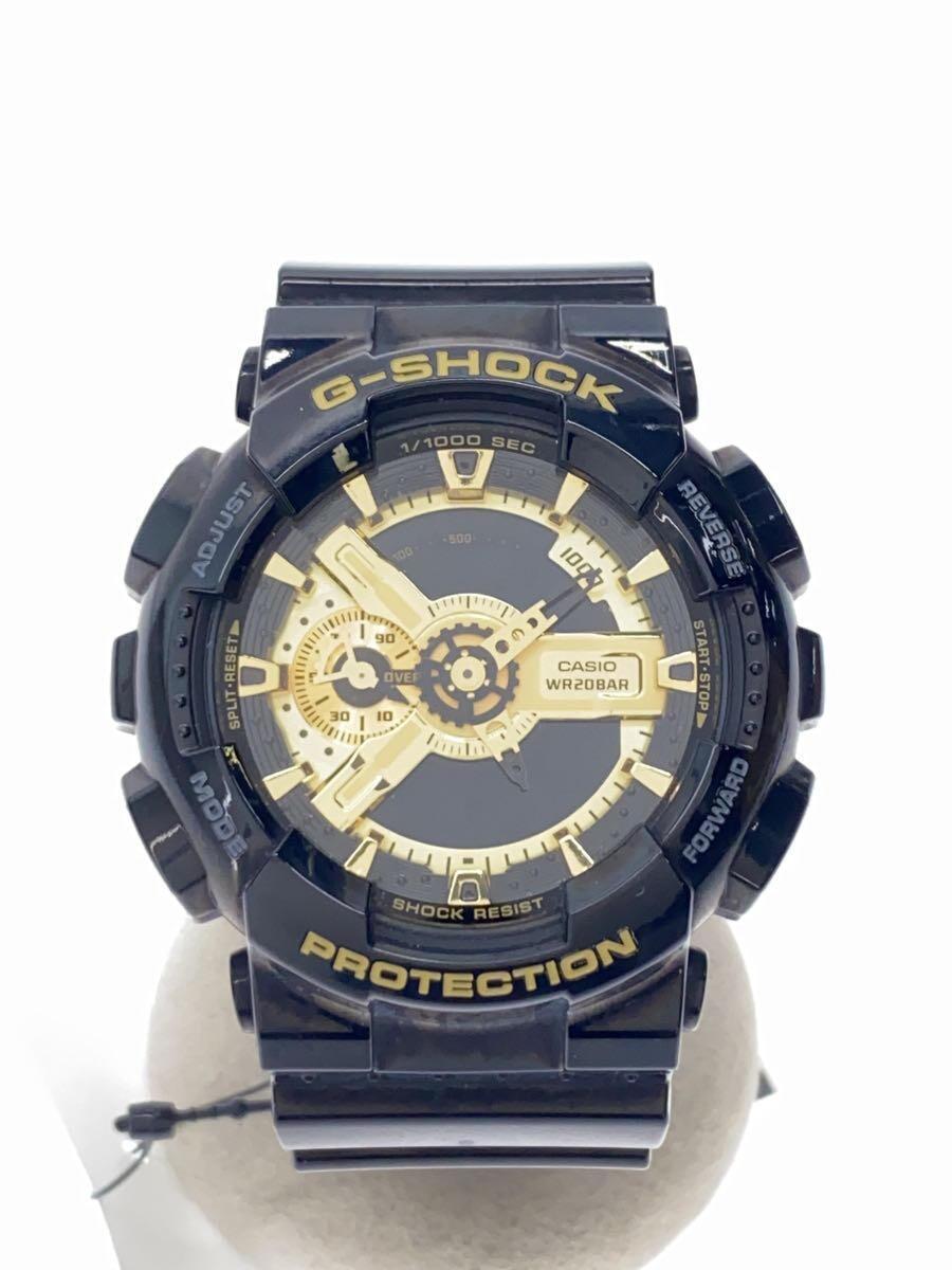 CASIO◆クォーツ腕時計・G-SHOCK/デジアナ/ラバーベルト/ブラック/ゴールド_画像1