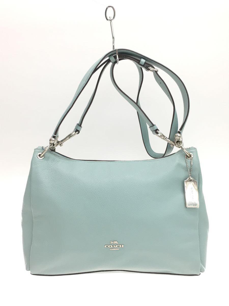 COACH◆ショルダーバッグ/レザー/BLU/f28966