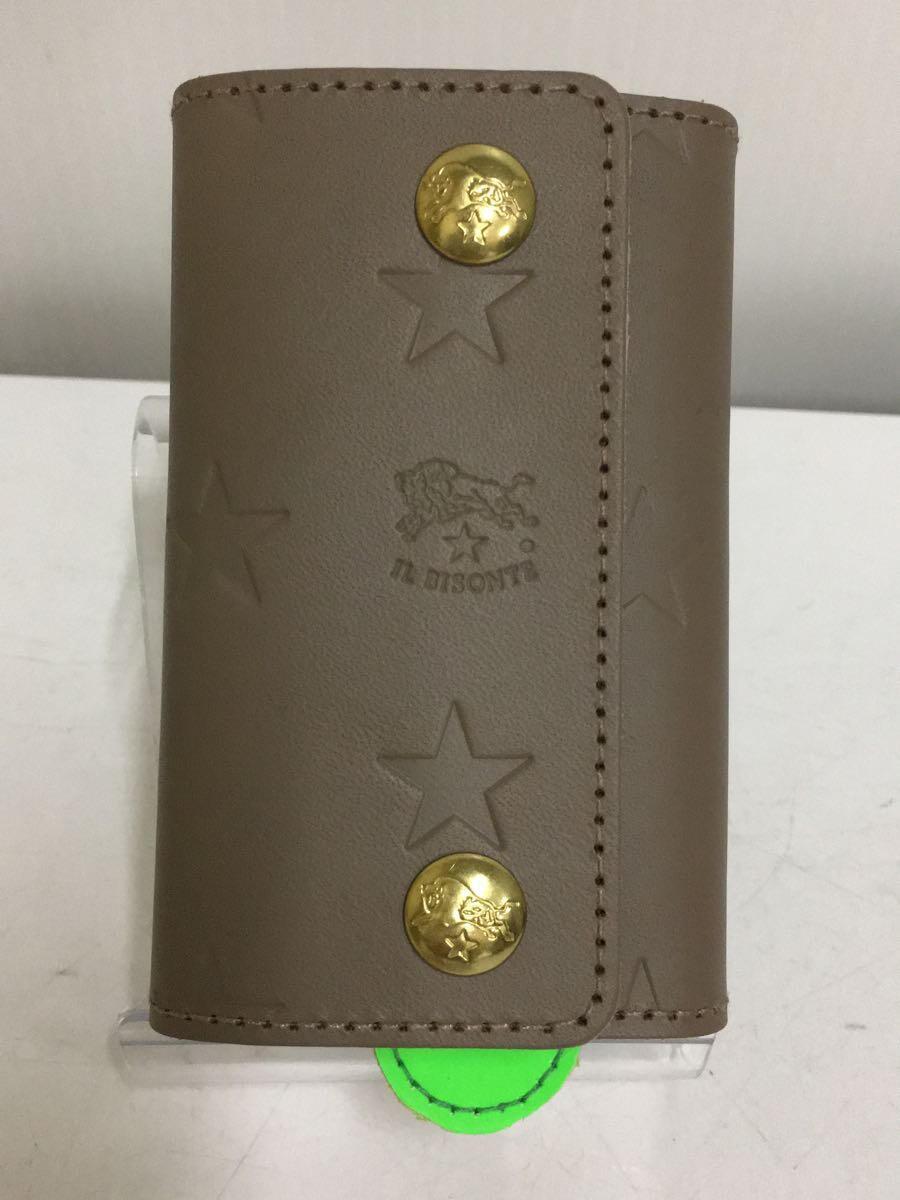 IL BISONTE* Italy made Star en Boss do6 ream type pushed . leather key case / cow leather / star 