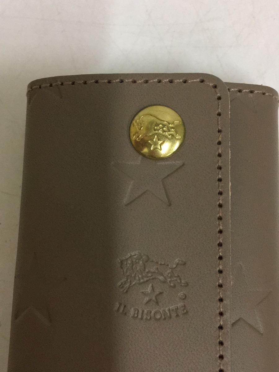 IL BISONTE* Italy made Star en Boss do6 ream type pushed . leather key case / cow leather / star 