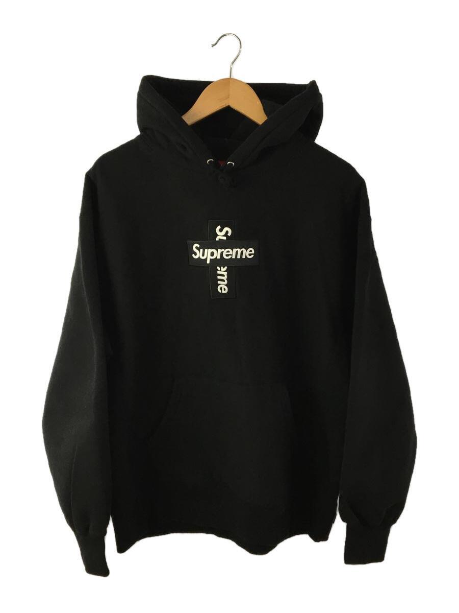 美品 Supreme◇20AW/cross hooded/パーカー/L/コットン/BLK logo box L