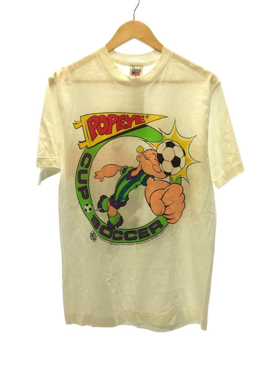 90s/NJ CROCE/POPEYE/Tシャツ/M/コットン/WHT