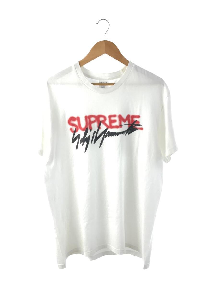 Supreme◆Tシャツ/M/コットン/WHT/×Yohji Yamamoto Logo Tee/汚れ有
