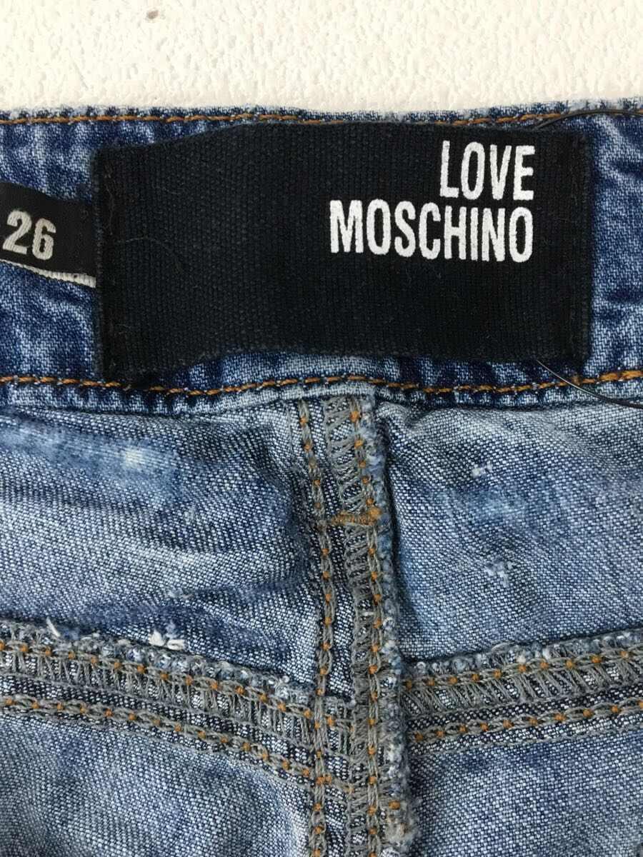 LOVE MOSCHINO◆ブーツカットパンツ/26/デニム/BLU/無地_画像4