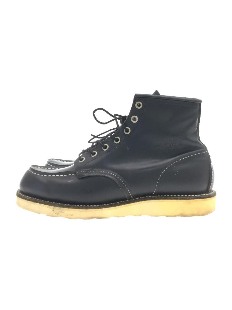 RED WING◆レースアップブーツ/UK7/BLK/レザー/8179