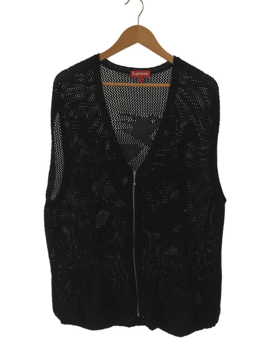 Supreme◆23SS/Dragon Zip Up Sweater Vest/ニットベスト(薄手)/L/コットン/BLK