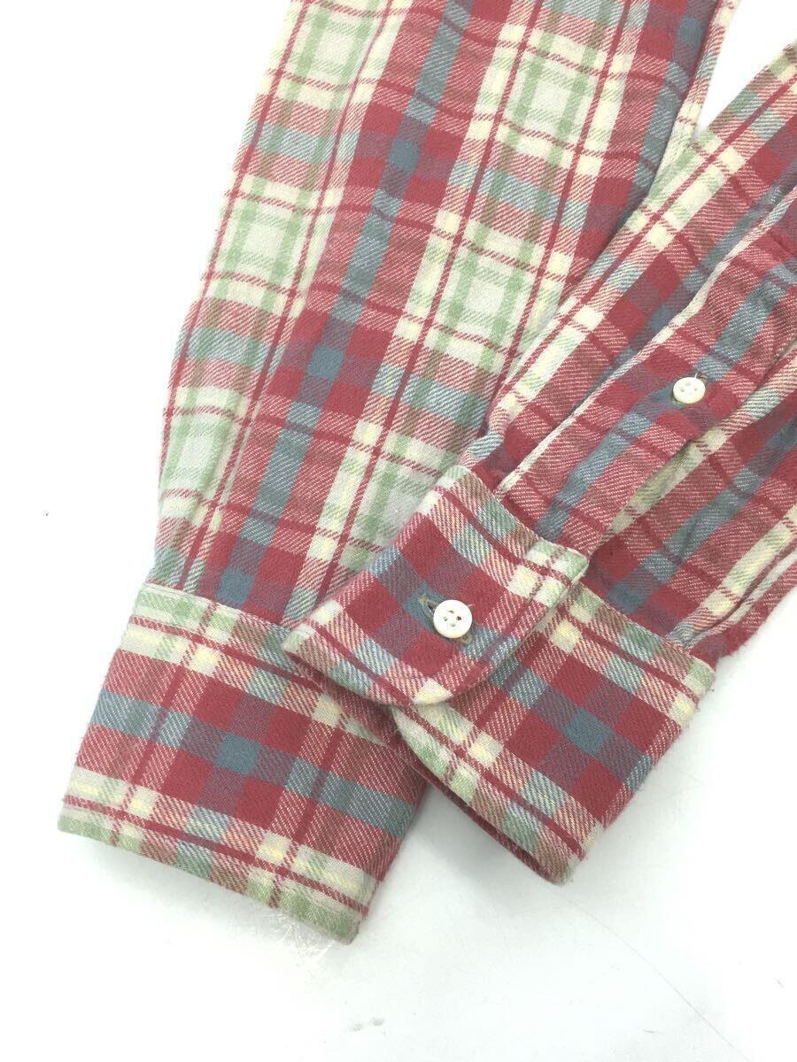 individualized shirts◆アメリカ製/SLIM FIT/ボタンダウン/長袖シャツ/コットン/RED/チェック_画像5