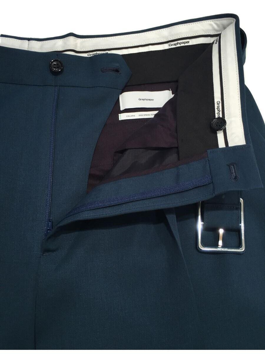 Graphpaper◆22ss/Resin Wool Belted Trousers/1/ウール/BLU/GM221-40050_画像3