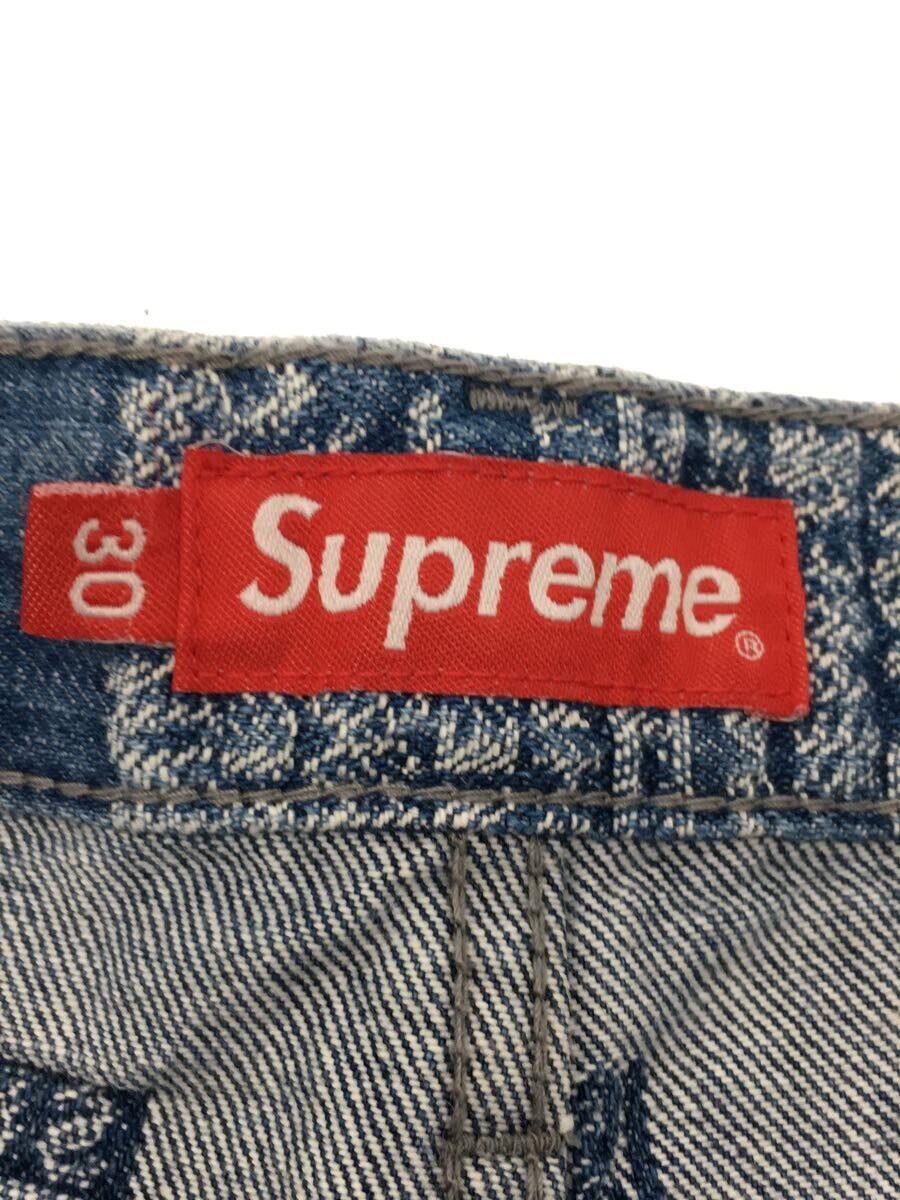 Supreme◆23SS/Trademark Jacquard Baggy Jean/ボトム/30/コットン/ブルー/総柄_画像4