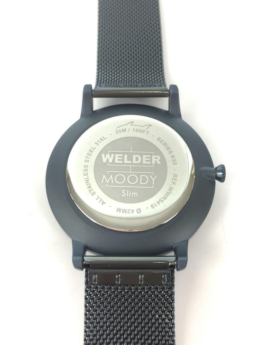 welder/クォーツ腕時計/アナログ/ステンレス/BLK/SS/WWWRS419_画像3