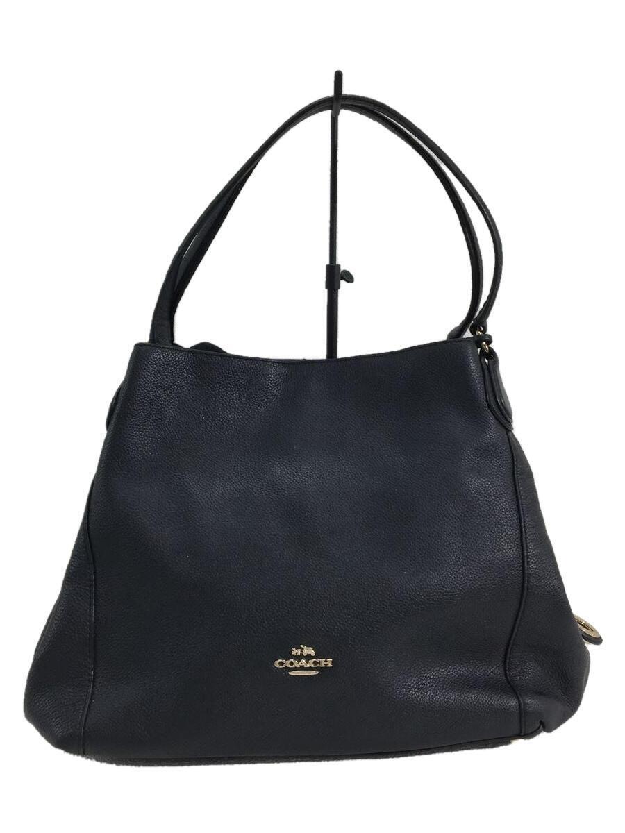 COACH◆ハンドバッグ_ペブルド_オールレザー/レザー/BLK_画像1