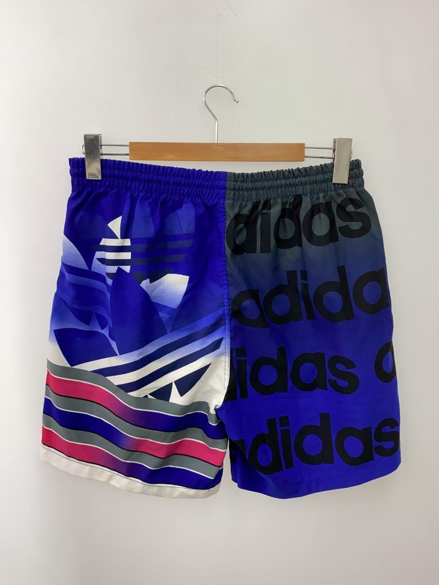 adidas◆ショートパンツ/O/ポリエステル/BLU/総柄/ASM-6811P_画像2