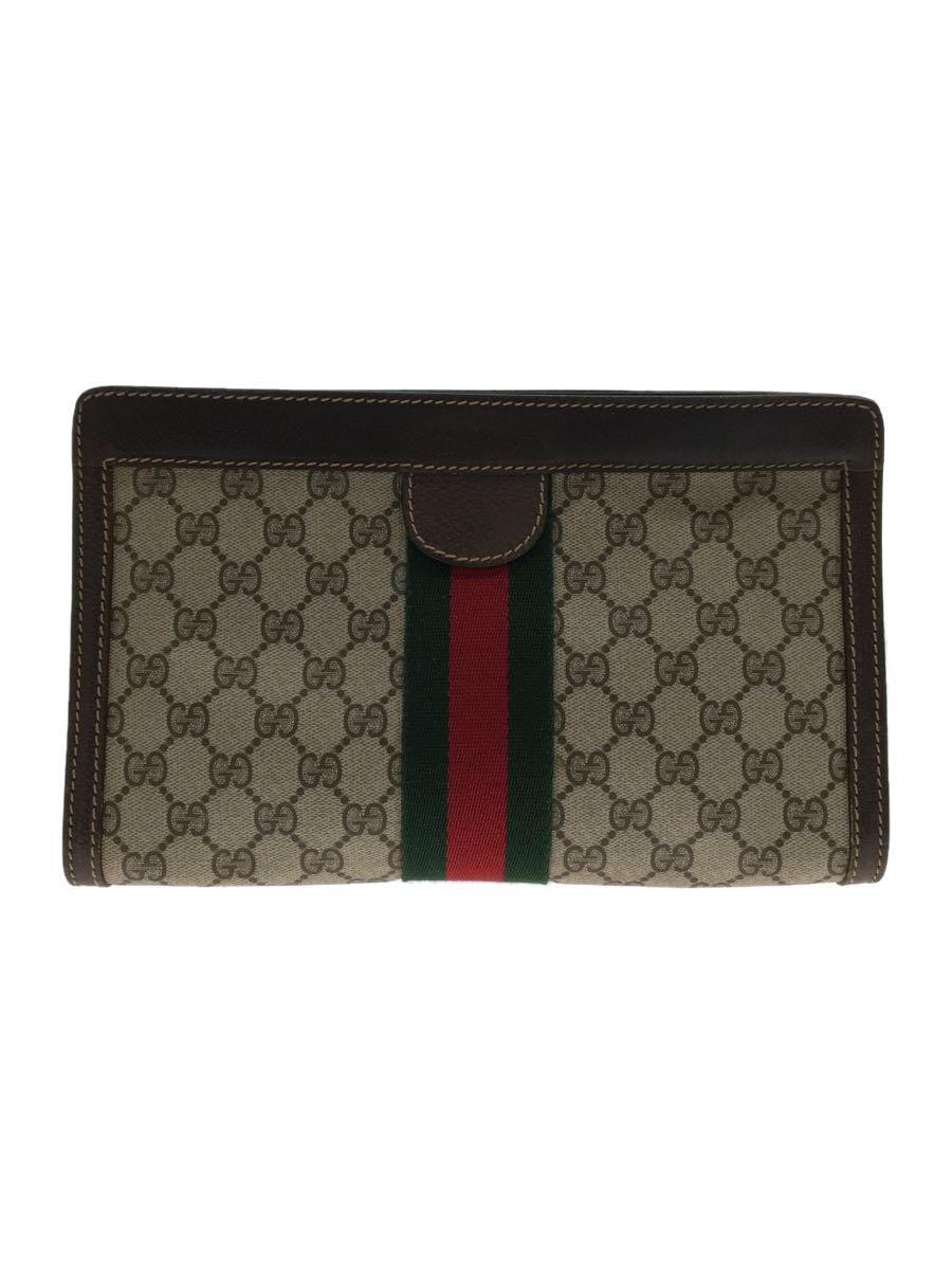 GUCCI◆クラッチバッグ/-/BEG/総柄/GG柄/シェリーライン