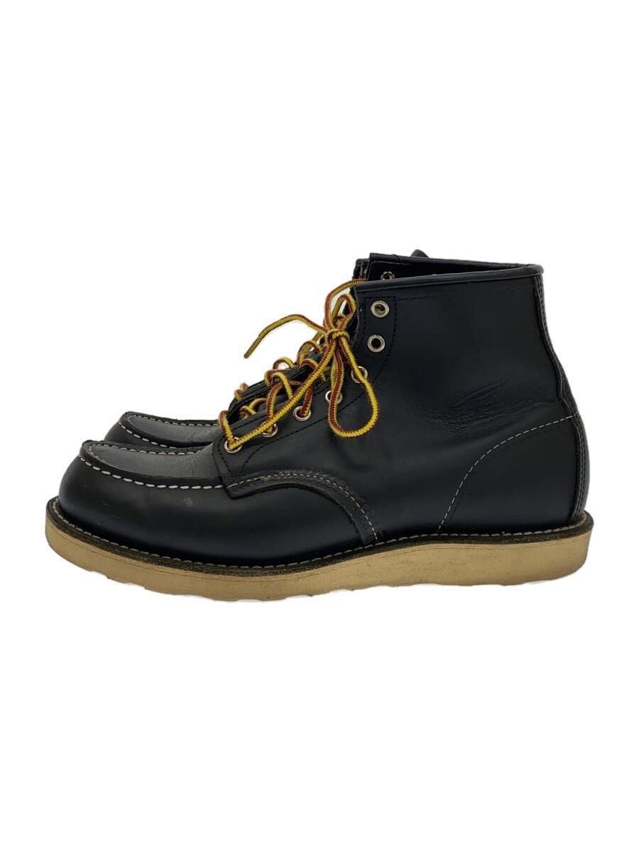 RED WING◆レースアップブーツ・6インチクラシックモックトゥ/26cm/BLK/レザー_画像1