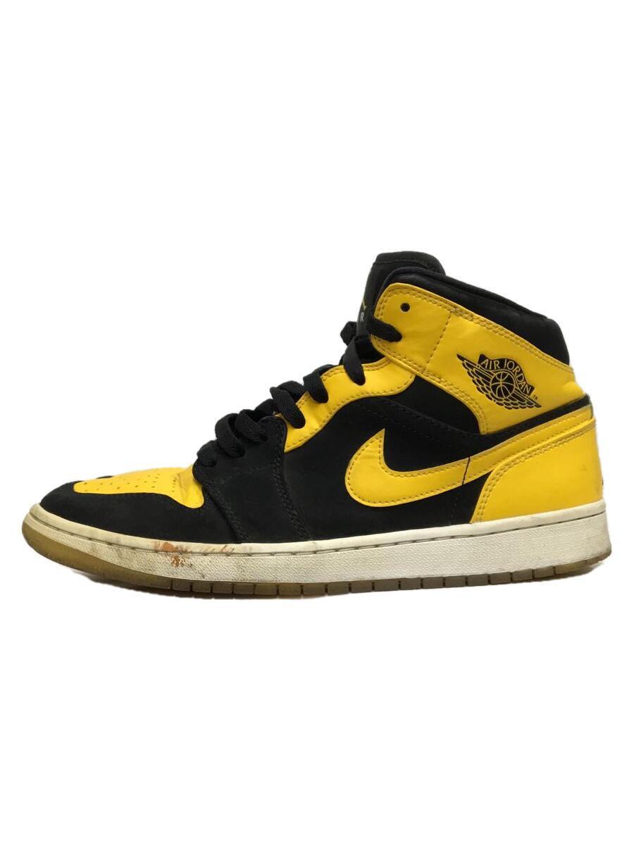 NIKE◆AIR JORDAN 1 MID/エアジョーダンミッド/ブラック/554724-035/26.5cm/BLK/レ