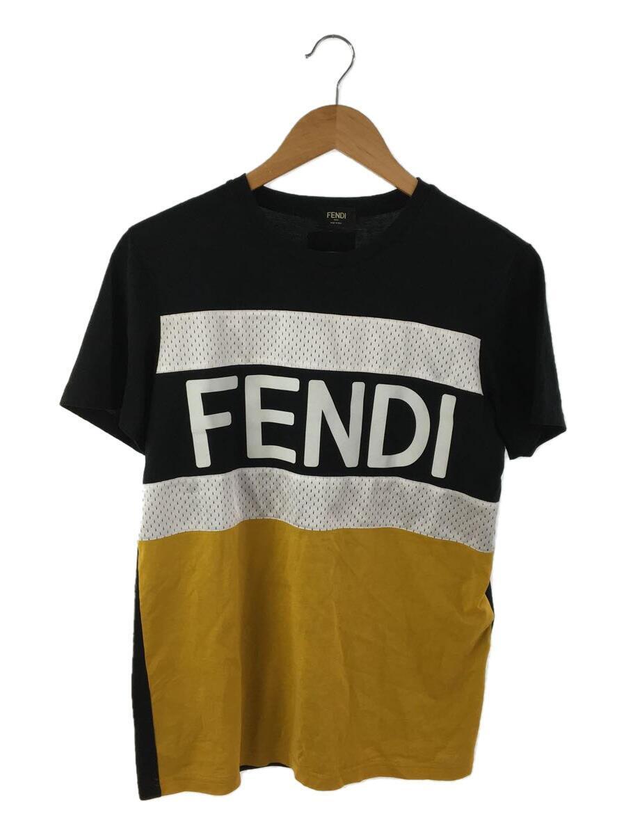 100％品質 FENDI◇ロゴメッシュTシャツ/Tシャツ/M/コットン/BLK/FAF532