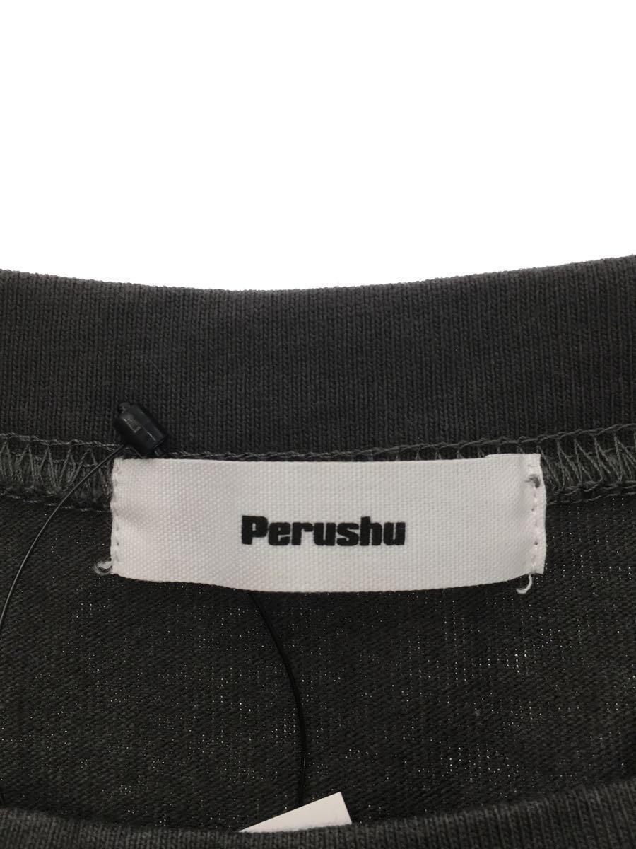 Perushu◆Tシャツ/L/コットン/GRY/プリント/PE032043BW_画像3