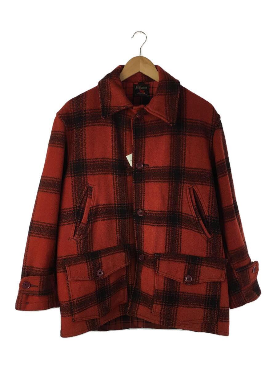 【オープニング 大放出セール】 sears◆40-50s J.C.Higgins jacket/コート/ウール/RED/チェック hunting wool XLサイズ以上 【オープニング 大放出セール】 sears◆40-50s J.C.Higgins jacket/コート/ウール/RED/チェック hunting wool XLサイズ以上