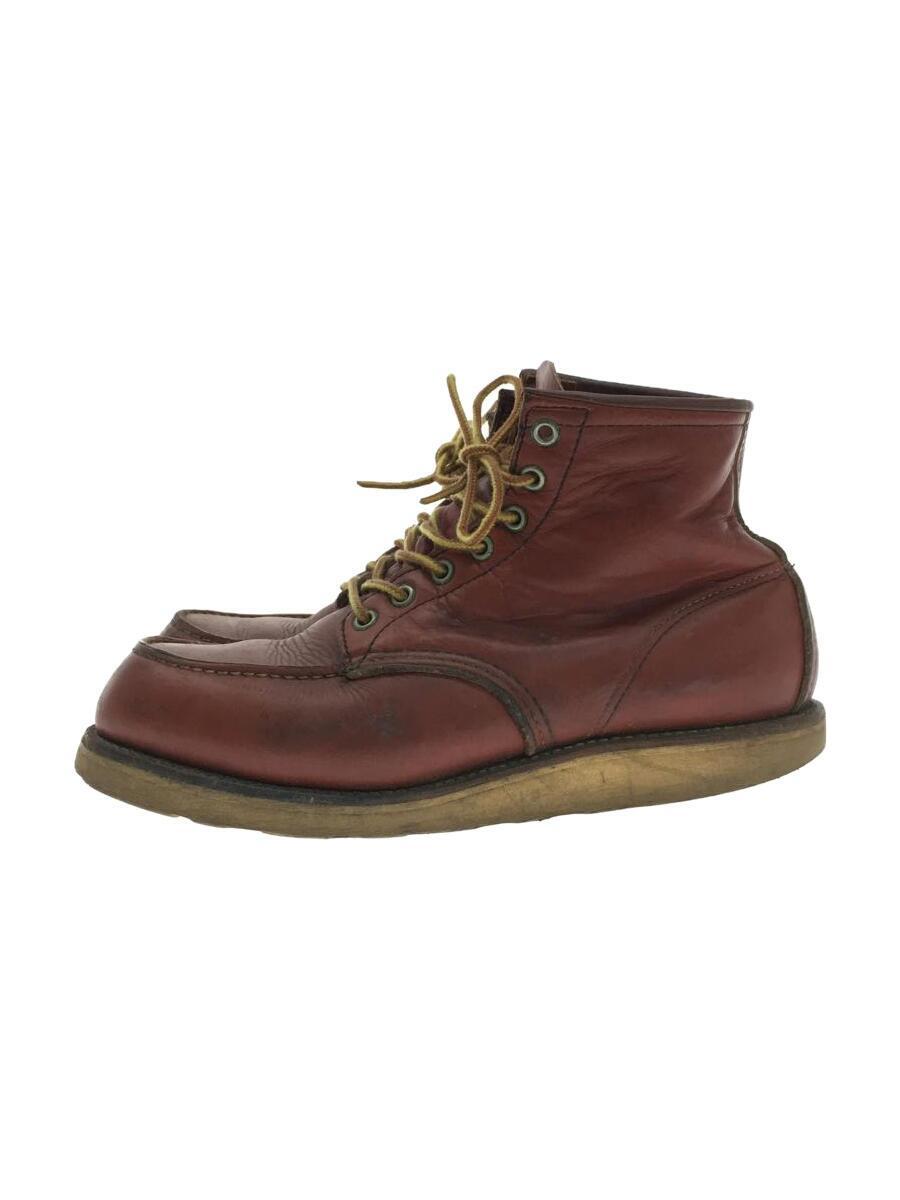 RED WING◆レースアップブーツ・6インチクラシックモックトゥ/US7.5/RED/レザー/8875/使用感有り