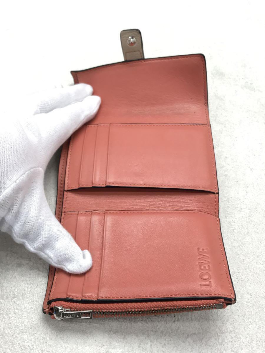 LOEWE◆3つ折り財布/レザー/CRM/レディース_画像4