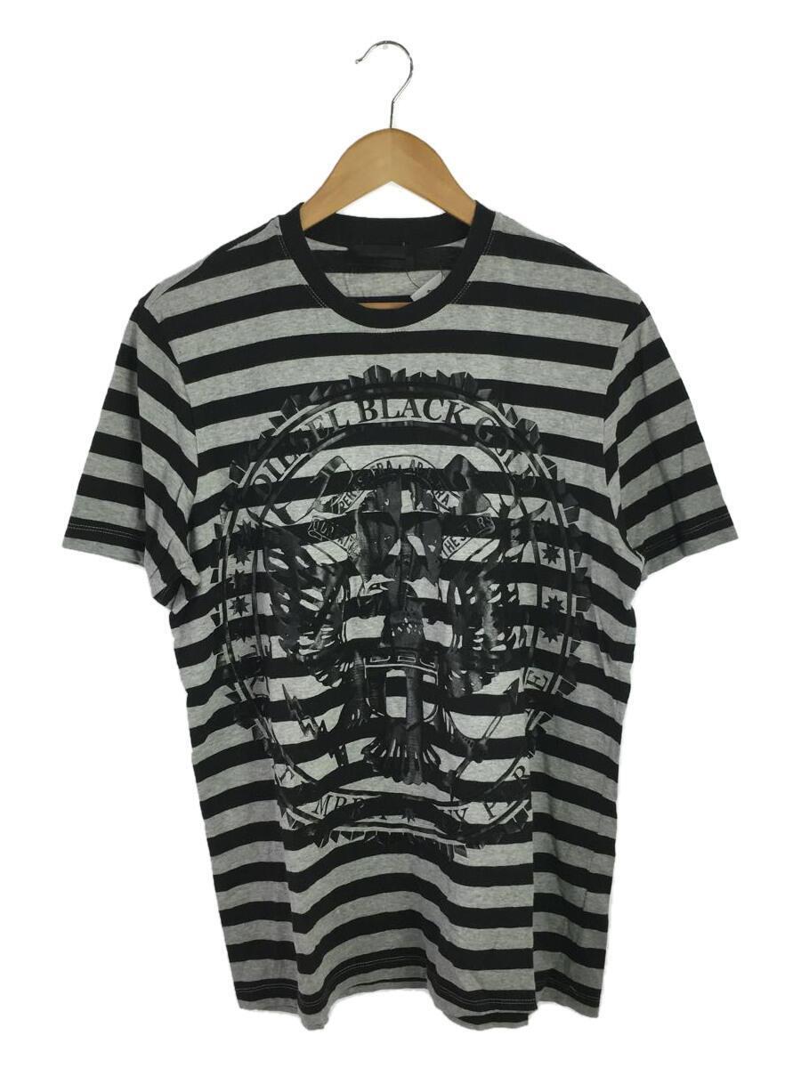 DIESEL BLACKGOLD◆DIESEL BLACKGOLD/Tシャツ/L/コットン/BLK/ボーダー_画像1