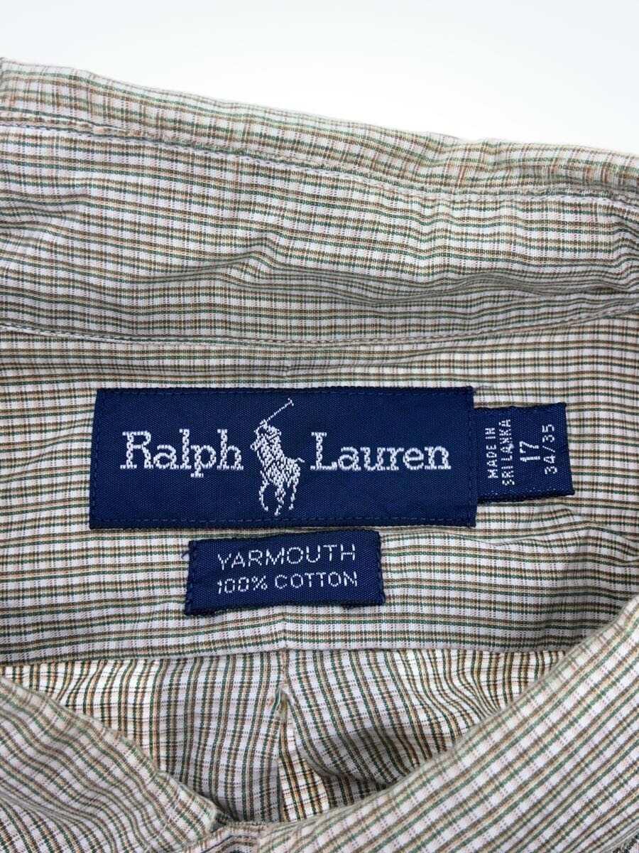 RALPH LAUREN◆長袖シャツ/17/コットン/GRN/チェック_画像3