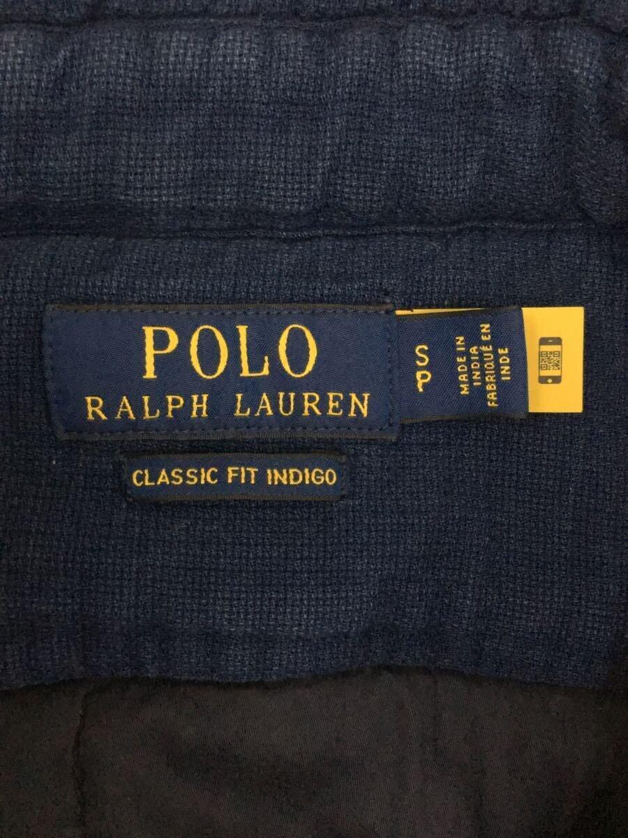 POLO RALPH LAUREN◆シャツジャケット/キルティング/長袖シャツ/S/コットン/BLU/無地_画像3