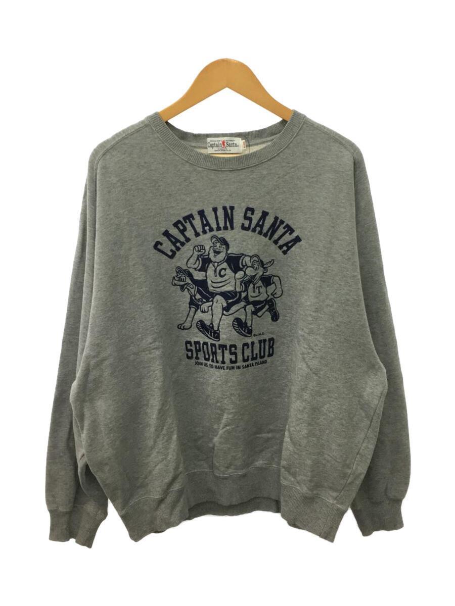 CAPTAIN SANTA◆スウェット/XL/コットン/GRY/プリント/SPORTS CLUB_画像1