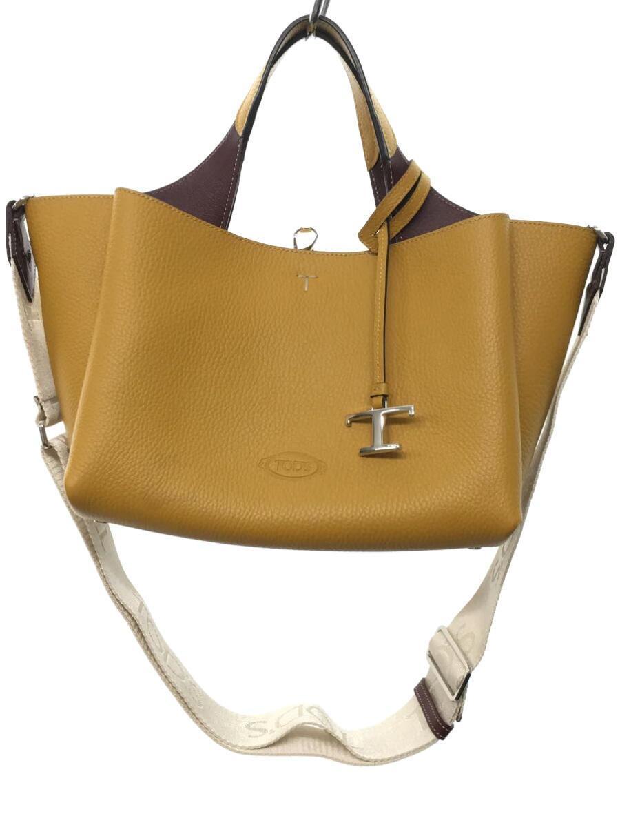 Woman YELLOW T Timeless Shopping Bag in Leather Mini XBWTSBA9100Q8EPZG414