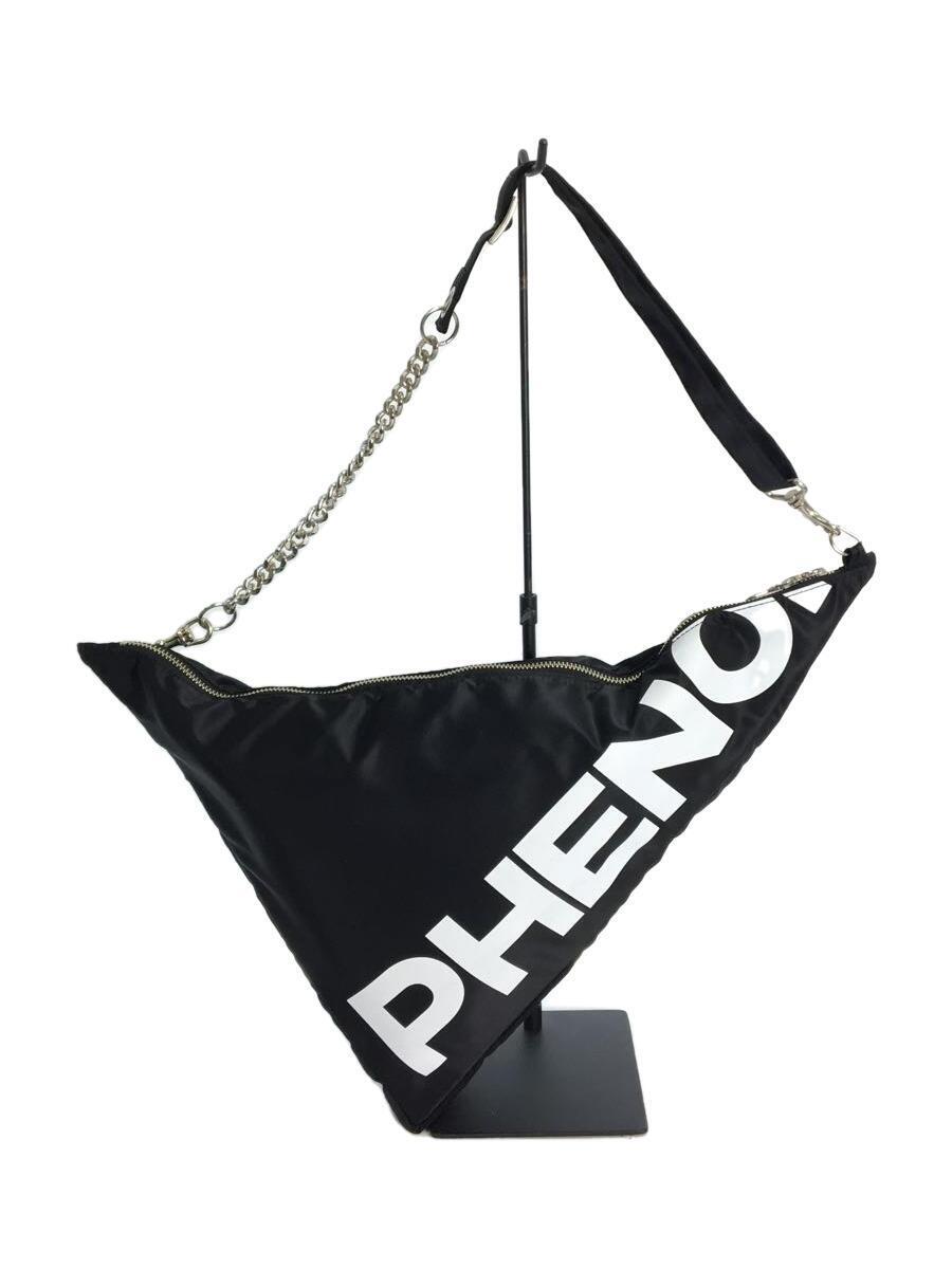 PHENOMENON◆TRIANGLE Bag/デルタショルダーバッグ/ナイロン/BLK/プリント/黒