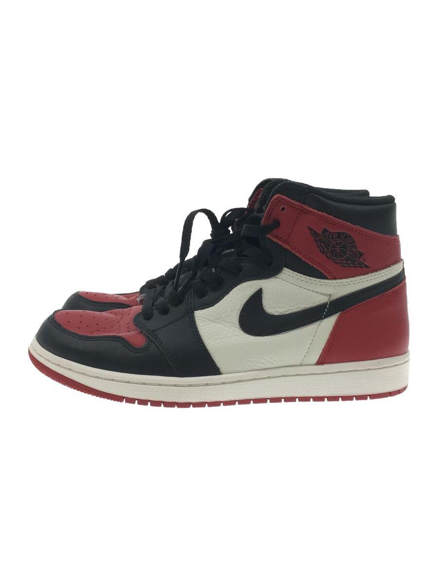 NIKE◆AIR JORDAN 1 RETRO HIGH OG/エアジョーダン1レトロハイ/レッド/27.5cm/RED