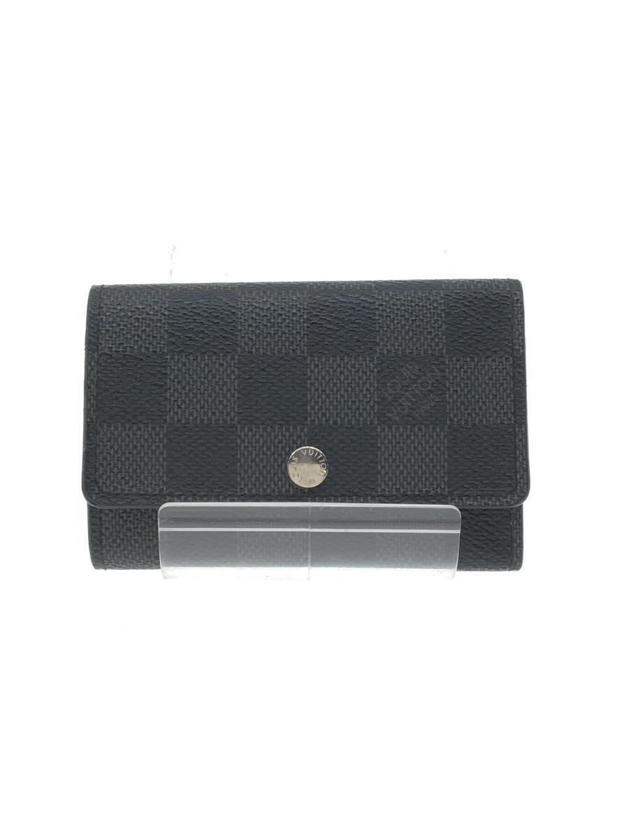 LOUIS VUITTON◆ミュルティクレ6_ダミエ・グラフィット_BLK/レザー/BLK/メンズ/N62662/CT2132