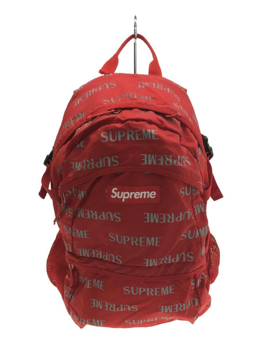 Supreme◆リュック/ナイロン/RED/プリント/3m reflective repeat backpack/16aw