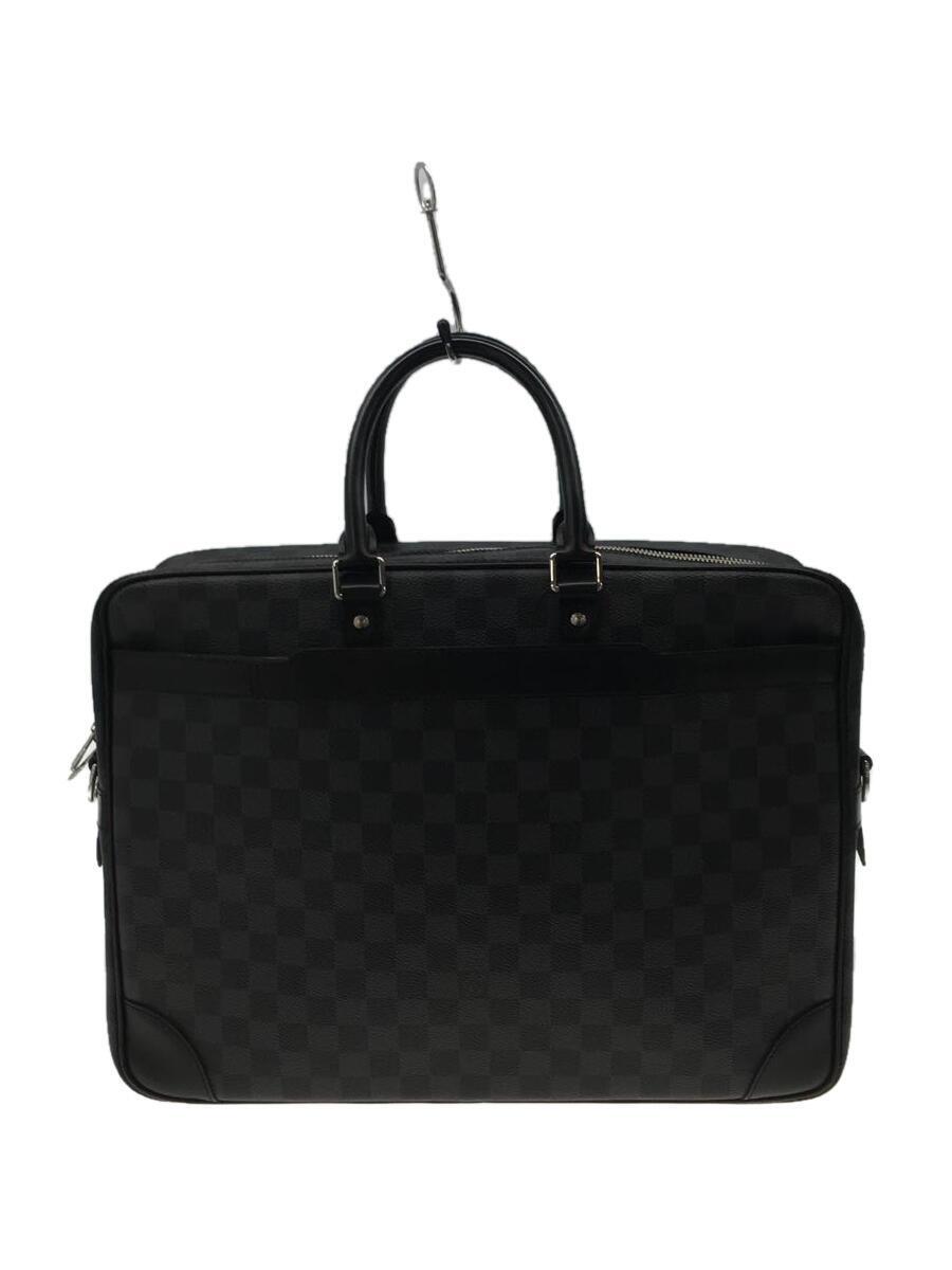 LOUIS VUITTON◆ポルト・ドキュマン・ヴォワヤージュGM_ダミエ・グラフィット_BLK/PVC/BLK