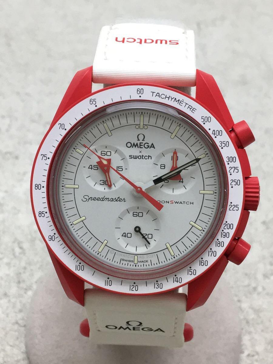 OMEGA◆OMEGA×SWATCH_ムーンスウォッチ_ミッショントゥザマーズ_QZ_CE/ナイロン_42mm/アナログ/ナ