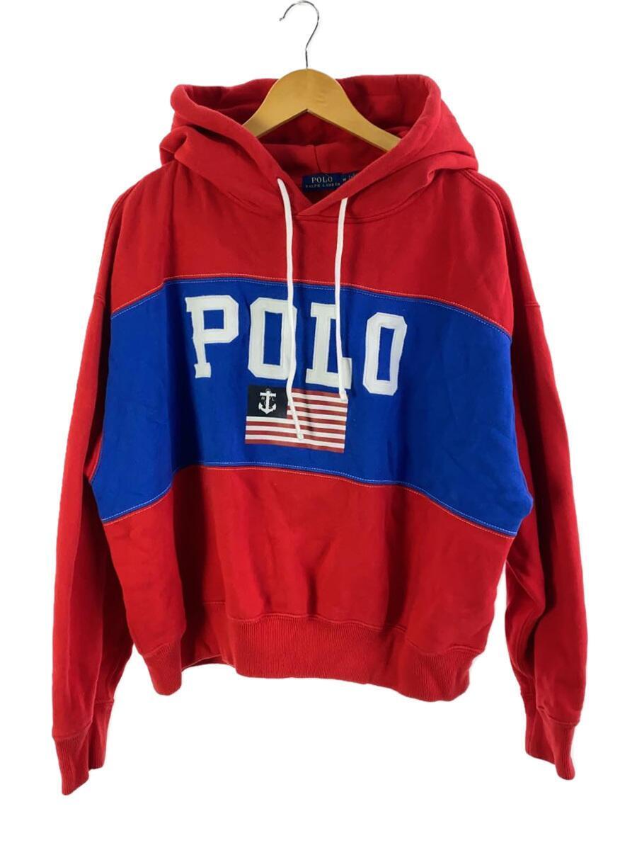 POLO RALPH LAUREN◆パーカー/M/コットン/RED_画像1