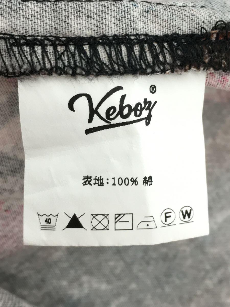 Keboz◆半袖シャツ/XL/コットン/RED/総柄_画像4