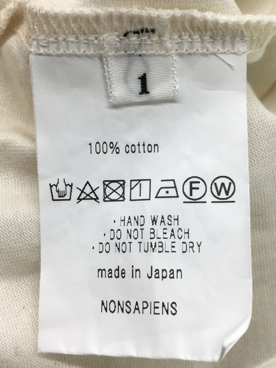 NONSAPIENS/長袖Tシャツ/1/コットン/WHT/無地/ラグランスリーブ_画像3