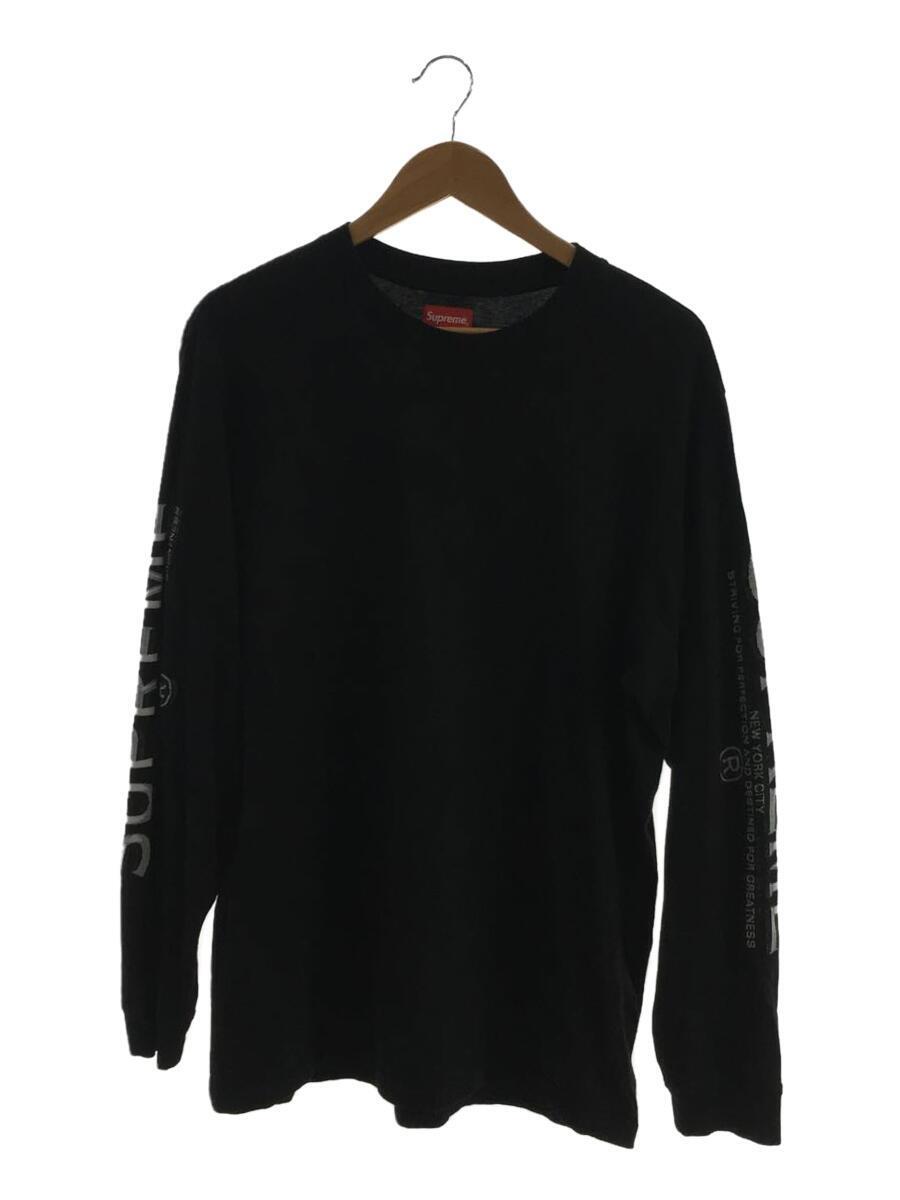 Supreme◆長袖Tシャツ/M/21AW/Intarsia Sleeve/コットン/BLK_画像1