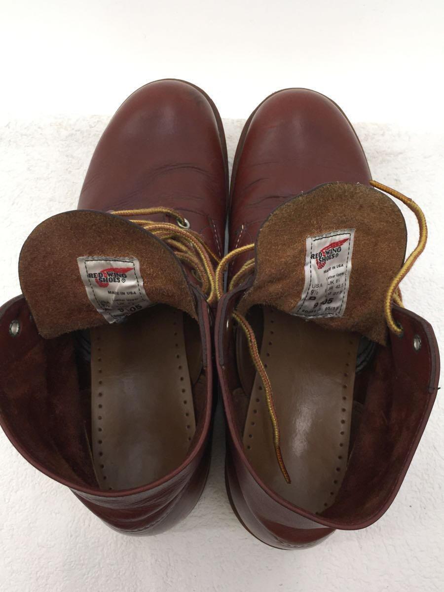 RED WING◆レースアップブーツ/US9.5/BRW/レザー/9105_画像3