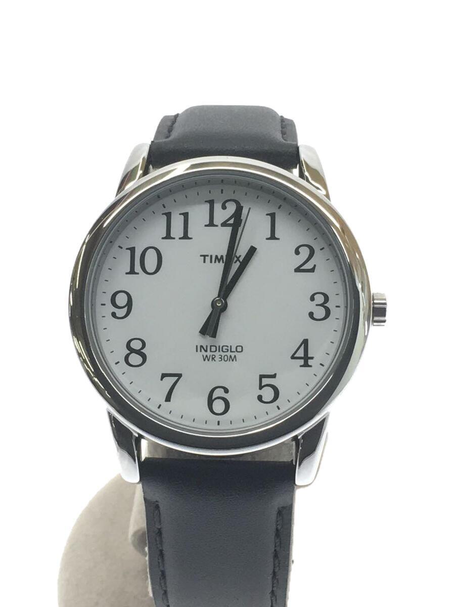 TIMEX◆Easy Reader/クォーツ腕時計/アナログ/レザー/WHT/SLV/SS/T20501