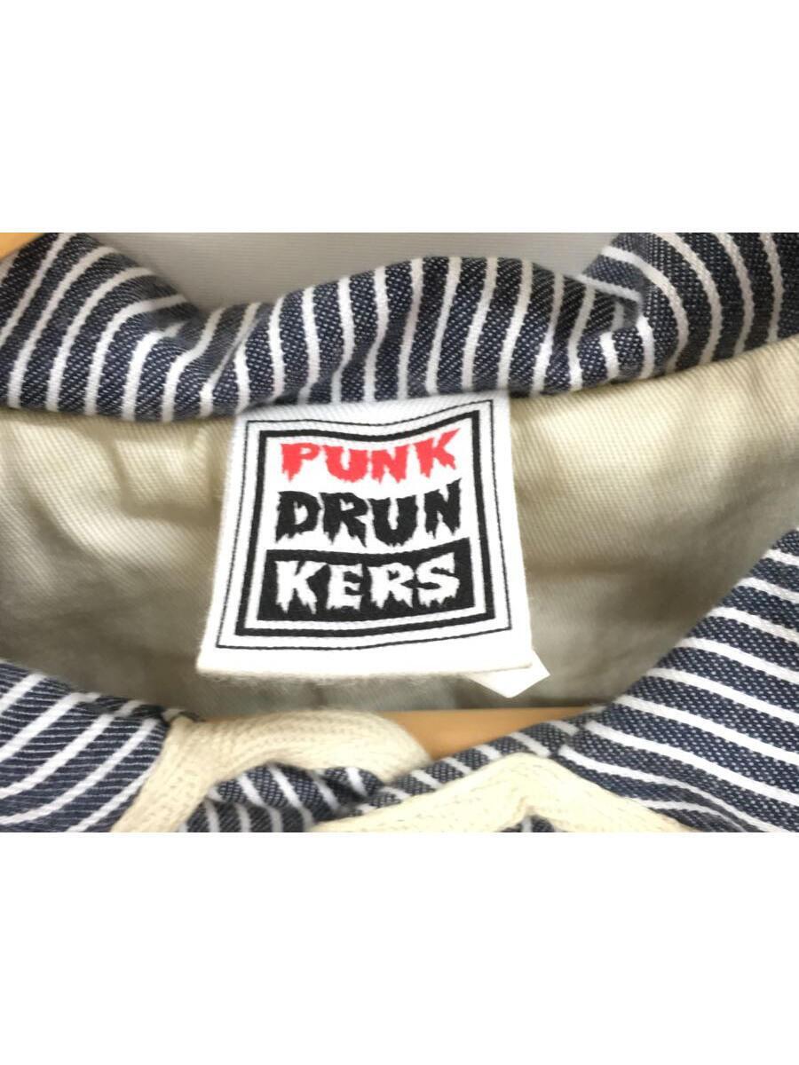 PUNK DRUNKERS◆宇宙人刺繍/ヒッコリー/カバーオール/コットン/インディゴ/ストライプ_画像3